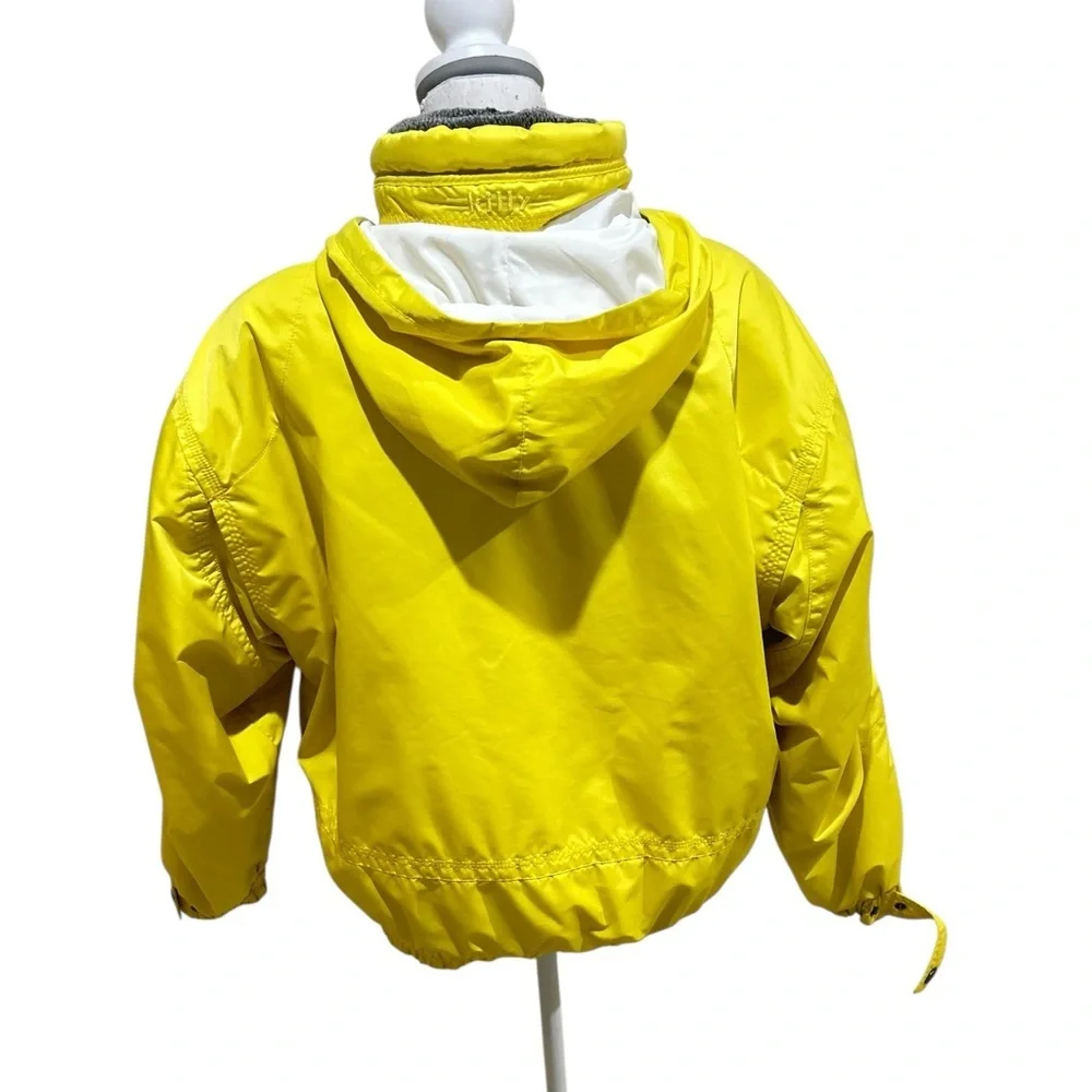 Vintage 1990’s Killy yellow oversized Ski Jacket removable collar zippered sz 6 - Picture 5 of 16